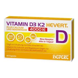 Vitamina D3 K2 Hevert + Calcio e Magnesio 4000 IE capsule, 60 pz