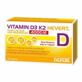 Vitamina D3 K2 Hevert + Calcio e Magnesio 4000 IE capsule, 120 pz