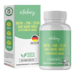 Biotina + Zinco + Selenio Pelle + Capelli + Unghie compresse vegane, 180 pz