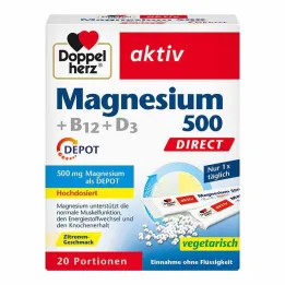 Doppelherz Magnesium 500 + B12 + D3 Depot Direct Pellet, 20 pz