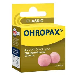 Ohropax Classic cera davanti ai tappi per le orecchie, 4 pezzi
