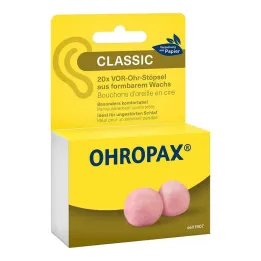 Ohropax Classic cera davanti ai tappi per le orecchie, 20 pezzi