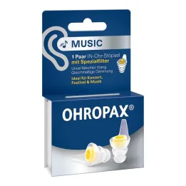 Ohropax Music filter plug in-ear, 2 pezzi