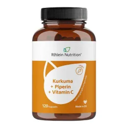 Curcuma 95% Curcumina + Piperina + Vitamina C capsule vegane, 120 pz