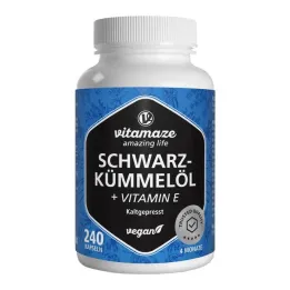 Capsule di olio di semi di cumino nero + vitamina E, 240 capsule