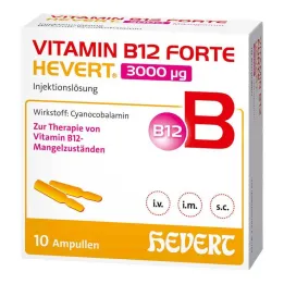Vitamina B12 Forte Hevert 3000 µg soluzione iniettabile fiala, 10x2 ml
