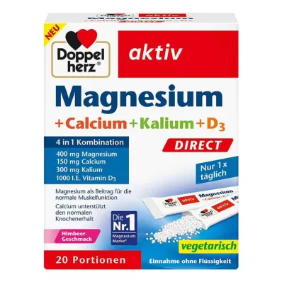 Doppelherz Magnesio + Calcio + Potassio + D3 Direct Pellet, 20 pz