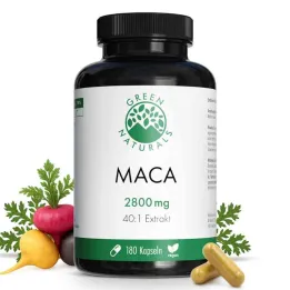 Green Naturals® Maca 2800 mg dosaggio elevato 40:1 capsule vegane (180 pezzi)