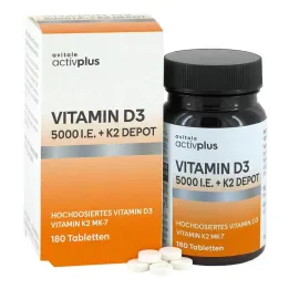 Activplus Vitamin D3 5000 UI + K2 Depot compresse, 180 pz