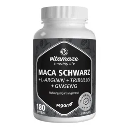 Maca Black + Tribulus + Ginseng Complex Capsule, 180 pz