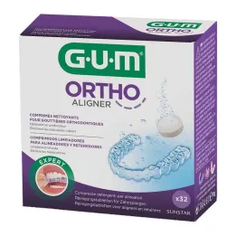 GUM Compresse detergenti Ortho Aligner, 32 pz